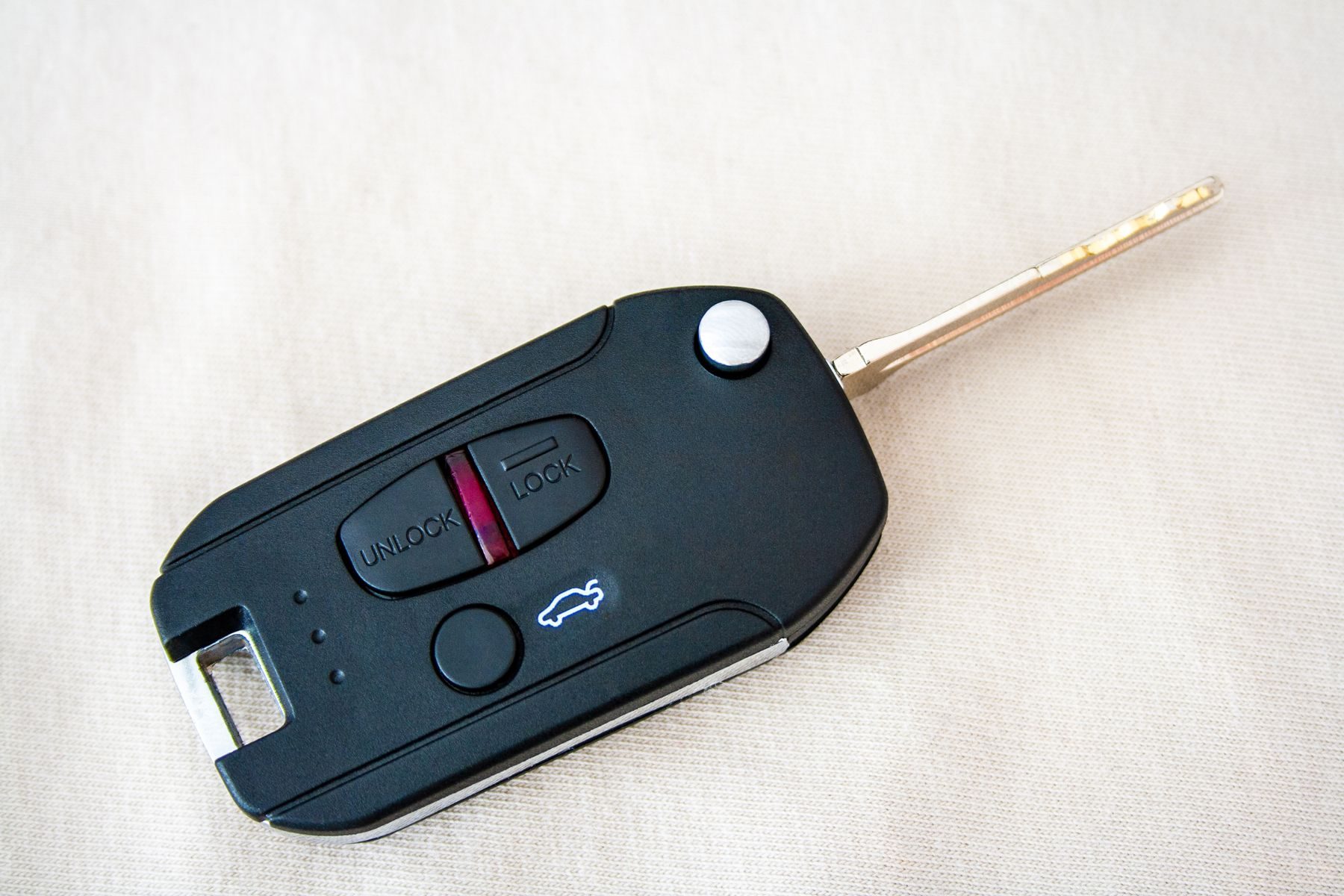 Modern flip key with remote lock and unlock buttons